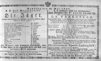 Theaterzettel (Oper und Burgtheater in Wien) 18450531 Seite: 1
