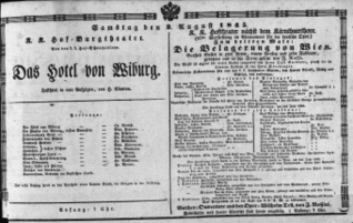 Theaterzettel (Oper und Burgtheater in Wien) 18450802 Seite: 1