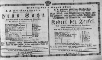 Theaterzettel (Oper und Burgtheater in Wien) 18450805 Seite: 1