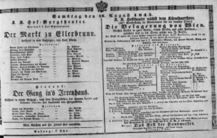Theaterzettel (Oper und Burgtheater in Wien) 18450816 Seite: 1