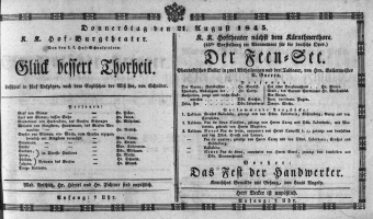 Theaterzettel (Oper und Burgtheater in Wien) 18450821 Seite: 1