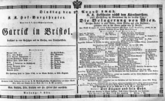 Theaterzettel (Oper und Burgtheater in Wien) 18450826 Seite: 1