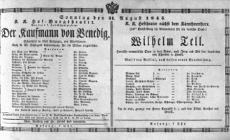 Theaterzettel (Oper und Burgtheater in Wien) 18450831 Seite: 1