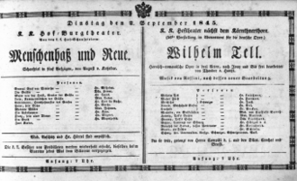 Theaterzettel (Oper und Burgtheater in Wien) 18450902 Seite: 1