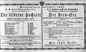 Theaterzettel (Oper und Burgtheater in Wien) 18450903 Seite: 1