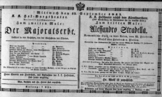Theaterzettel (Oper und Burgtheater in Wien) 18450917 Seite: 1
