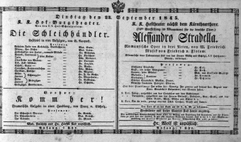 Theaterzettel (Oper und Burgtheater in Wien) 18450923 Seite: 1