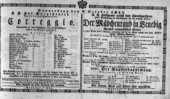 Theaterzettel (Oper und Burgtheater in Wien) 18451009 Seite: 1