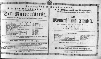 Theaterzettel (Oper und Burgtheater in Wien) 18451010 Seite: 1