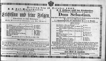 Theaterzettel (Oper und Burgtheater in Wien) 18451018 Seite: 1