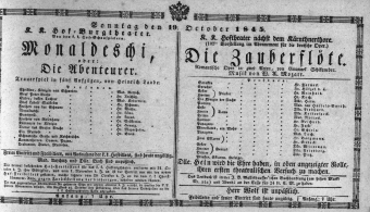 Theaterzettel (Oper und Burgtheater in Wien) 18451019 Seite: 1