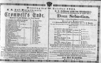 Theaterzettel (Oper und Burgtheater in Wien) 18451026 Seite: 1