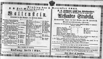 Theaterzettel (Oper und Burgtheater in Wien) 18451104 Seite: 1