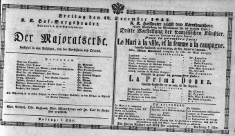 Theaterzettel (Oper und Burgtheater in Wien) 18451212 Seite: 1