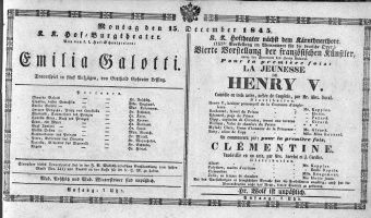 Theaterzettel (Oper und Burgtheater in Wien) 18451215 Seite: 1
