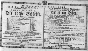 Theaterzettel (Oper und Burgtheater in Wien) 18451217 Seite: 1