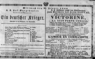 Theaterzettel (Oper und Burgtheater in Wien) 18460128 Seite: 1