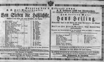 Theaterzettel (Oper und Burgtheater in Wien) 18460201 Seite: 1