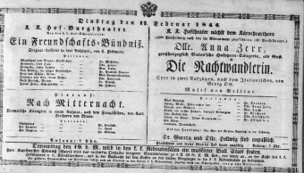 Theaterzettel (Oper und Burgtheater in Wien) 18460217 Seite: 1