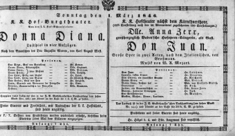 Theaterzettel (Oper und Burgtheater in Wien) 18460301 Seite: 1