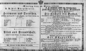 Theaterzettel (Oper und Burgtheater in Wien) 18460323 Seite: 1