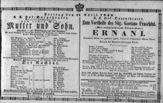 Theaterzettel (Oper und Burgtheater in Wien) 18460417 Seite: 1