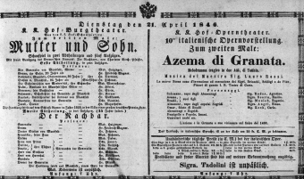Theaterzettel (Oper und Burgtheater in Wien) 18460421 Seite: 2