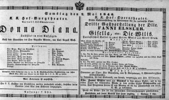 Theaterzettel (Oper und Burgtheater in Wien) 18460502 Seite: 1