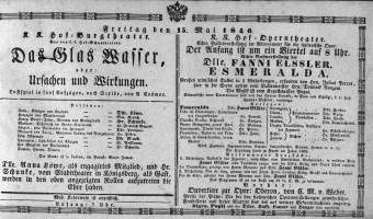 Theaterzettel (Oper und Burgtheater in Wien) 18460515 Seite: 1