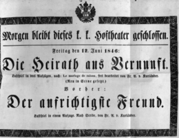 Theaterzettel (Oper und Burgtheater in Wien) 18460612 Seite: 1