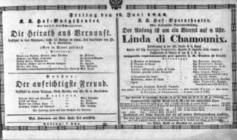 Theaterzettel (Oper und Burgtheater in Wien) 18460612 Seite: 2