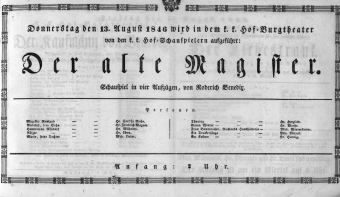 Theaterzettel (Oper und Burgtheater in Wien) 18460813 Seite: 1