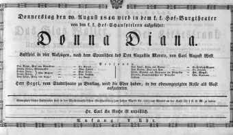 Theaterzettel (Oper und Burgtheater in Wien) 18460820 Seite: 1