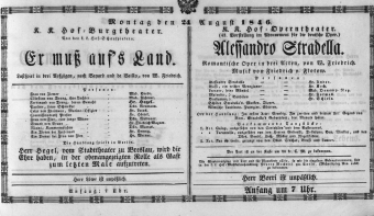 Theaterzettel (Oper und Burgtheater in Wien) 18460824 Seite: 1