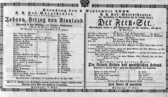Theaterzettel (Oper und Burgtheater in Wien) 18460901 Seite: 1