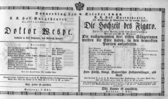 Theaterzettel (Oper und Burgtheater in Wien) 18461008 Seite: 1