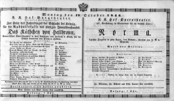 Theaterzettel (Oper und Burgtheater in Wien) 18461019 Seite: 1