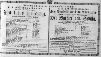 Theaterzettel (Oper und Burgtheater in Wien) 18461104 Seite: 1