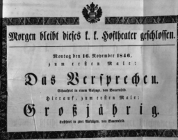 Theaterzettel (Oper und Burgtheater in Wien) 18461116 Seite: 1