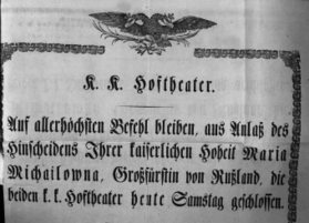 Theaterzettel (Oper und Burgtheater in Wien) 18461121 Seite: 1