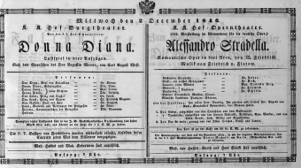 Theaterzettel (Oper und Burgtheater in Wien) 18461202 Seite: 1