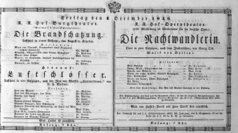 Theaterzettel (Oper und Burgtheater in Wien) 18461204 Seite: 1