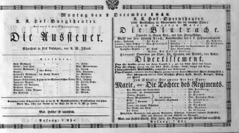 Theaterzettel (Oper und Burgtheater in Wien) 18461207 Seite: 1