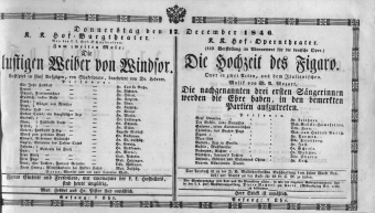 Theaterzettel (Oper und Burgtheater in Wien) 18461217 Seite: 1