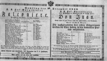 Theaterzettel (Oper und Burgtheater in Wien) 18461226 Seite: 1