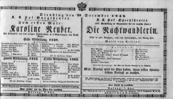 Theaterzettel (Oper und Burgtheater in Wien) 18461229 Seite: 1