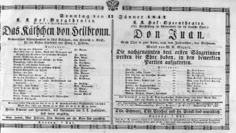 Theaterzettel (Oper und Burgtheater in Wien) 18470117 Seite: 1