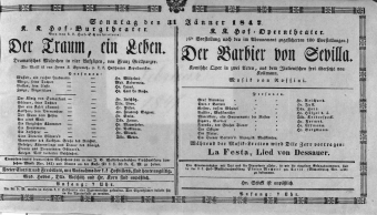 Theaterzettel (Oper und Burgtheater in Wien) 18470131 Seite: 1