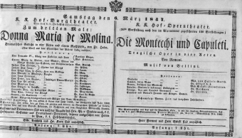 Theaterzettel (Oper und Burgtheater in Wien) 18470306 Seite: 1