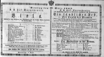 Theaterzettel (Oper und Burgtheater in Wien) 18470322 Seite: 1